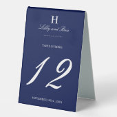 Plaque De Table Numéro de table de la Marine et du Mariage blanc t (Recto)