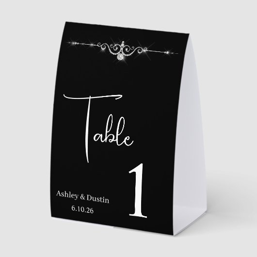 Plaque De Table Numéro de table de mariage (Recto)