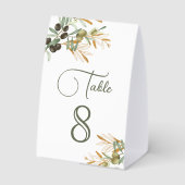 Plaque De Table Numéro de table de mariage à branche dorée et feui (Verso)