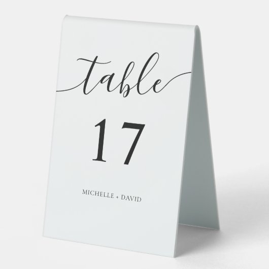 Plaque De Table Numéro de table de mariage à calligraphie classiqu (Recto)