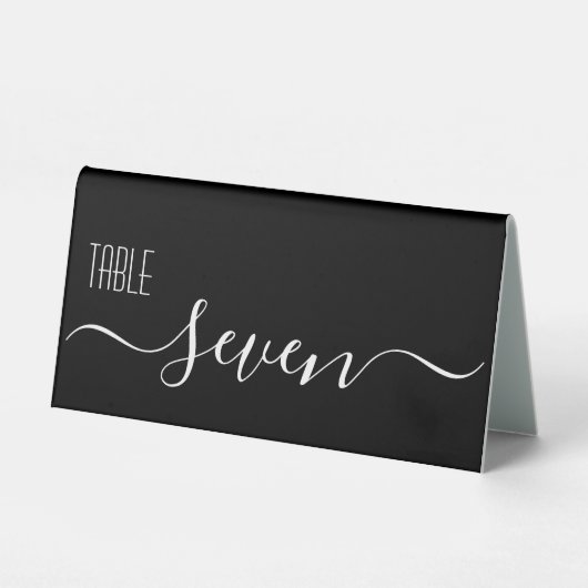 Plaque De Table Numéro de table de mariage à calligraphie noire Se (Recto)
