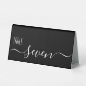 Plaque De Table Numéro de table de mariage à calligraphie noire Se (Verso)