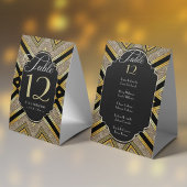 Plaque De Table Numéro de table de mariage Art Déco Goldy avec nom