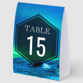 Plaque De Table Numéro de table de mariage Aurore boréale de l'Arc (Arrière)