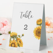 Plaque De Table Numéro de table de mariage aux tournesols ensoleil (In SItu (Mariage))