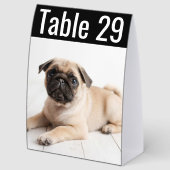 Plaque De Table Numéro de table de mariage avec photo de l'animal  (Arrière)