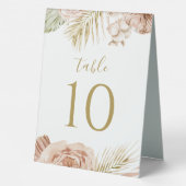 Plaque De Table Numéro de table de mariage Boho Floral, Palmier et (Verso)