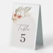 Plaque De Table Numéro de table de mariage botanique boho (Verso)