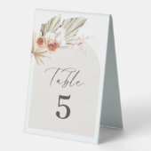 Plaque De Table Numéro de table de mariage botanique boho (Recto)