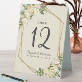 Plaque De Table Numéro de table de mariage cadre rose doré floral (En SItu (Tableau))