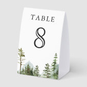 Plaque De Table Numéro de table de mariage de forêt de montagne ru (Verso)