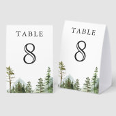 Plaque De Table Numéro de table de mariage de forêt de montagne ru (Recto/verso)