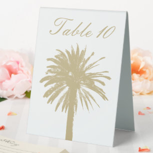 Plaque De Table Numéro de table de mariage de la plage de palmiers