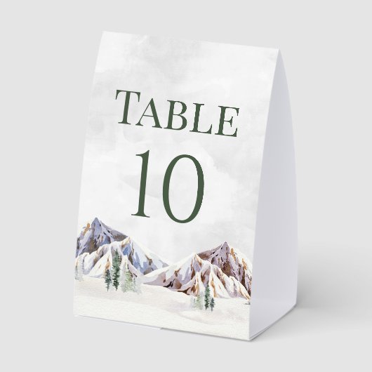 Plaque De Table Numéro de table de mariage de montagne hivernale r (Verso)
