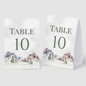 Plaque De Table Numéro de table de mariage de montagne hivernale r (Recto/verso)