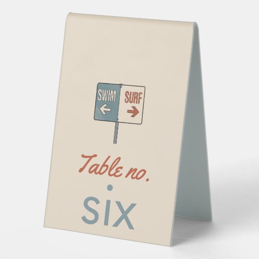 Plaque De Table numéro de table de mariage de plage (Verso)