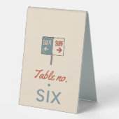 Plaque De Table numéro de table de mariage de plage (Recto)