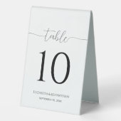Plaque De Table Numéro de table de Mariage de script minimal simpl (Verso)