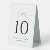 Plaque De Table Numéro de table de Mariage de script minimal simpl (Recto)