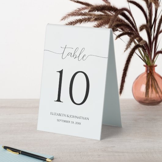 Plaque De Table Numéro de table de Mariage de script minimal simpl (En SItu (Tableau))