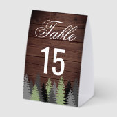 Plaque De Table Numéro de table de mariage d'hiver en bois rustiqu (Verso)