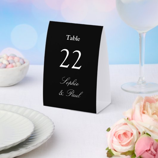 Plaque De Table Numéro de table de mariage élégant noir (Insitu (mariage))