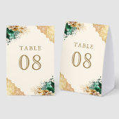 Plaque De Table Numéro de table de mariage en crème de dentelle fl (Recto/verso)