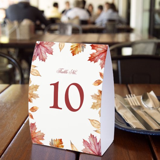 Plaque De Table Numéro de table de mariage Feuilles d'automne Pann (Insitu (restaurant))