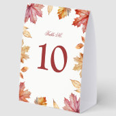 Plaque De Table Numéro de table de mariage Feuilles d'automne Pann (Recto)