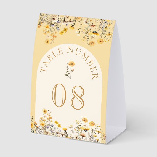 Plaque De Table Numéro de Table de Mariage Floral aux Fleurs Sauva (Recto)