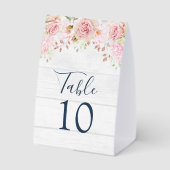 Plaque De Table Numéro de table de mariage floral rose rustique de (Verso)