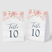 Plaque De Table Numéro de table de mariage floral rose rustique de (Recto/verso)