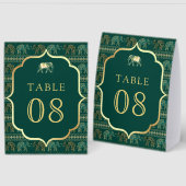 Plaque De Table Numéro de Table de Mariage Indien à l'Éléphant Éme (Recto/Verso)