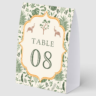 Plaque De Table Numéro de Table de Mariage Indien à l'Éléphant Tro