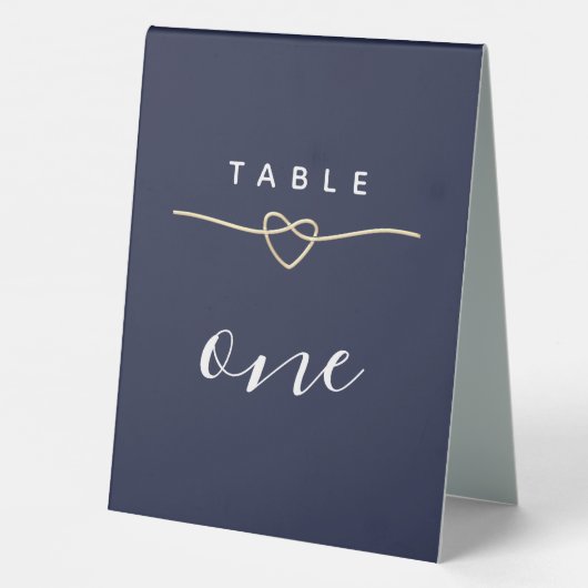 Plaque De Table Numéro de table de mariage minimal moderne bleu ma (Verso)
