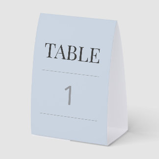 Plaque De Table Numéro de table de mariage minimaliste bleu terne