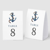 Plaque De Table Numéro de table de mariage nautique corde d'ancre  (Recto/verso)