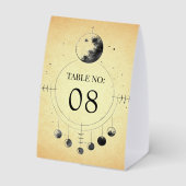 Plaque De Table Numéro de table de mariage Phases lunaires céleste (Verso)