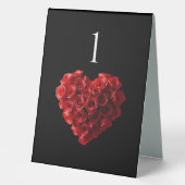 Plaque De Table Numéro de table de mariage - Rose rouge en forme d (Recto)