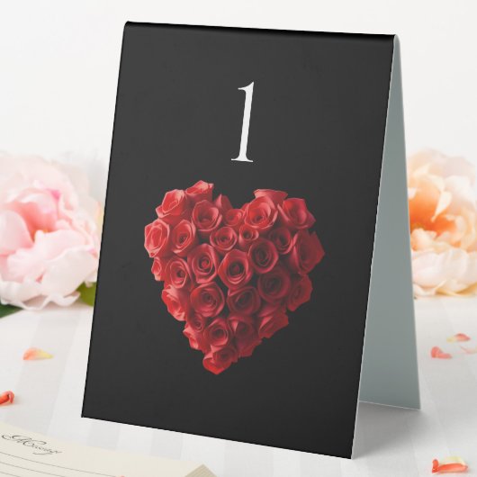 Plaque De Table Numéro de table de mariage - Rose rouge en forme d (In SItu (Mariage))