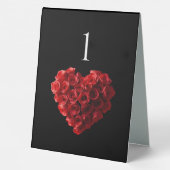 Plaque De Table Numéro de table de mariage - Rose rouge en forme d (Verso)
