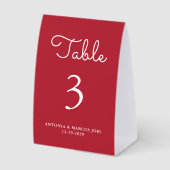 Plaque De Table Numéro de table de mariage rouge de Noël (Recto)