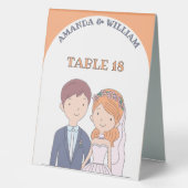 Plaque De Table Numéro de table de mariage simple de style dessin (Recto)