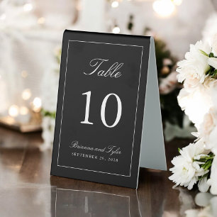 Plaque De Table Numéro de table de mariage simple et élégant