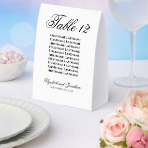 Plaque De Table Numéro de table de mariage simple et élégant avec