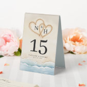 Plaque De Table Numéro de table de mariage sur la plage avec motif (In SItu (Mariage))