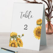 Plaque De Table numéro de table de mariage tournesols ensoleillés (En SItu (Tableau))