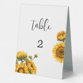 Plaque De Table numéro de table de mariage tournesols ensoleillés (Verso)