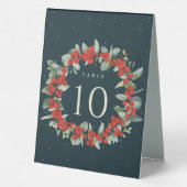 Plaque De Table Numéro de table de Noël aux Baies Rouges+Eucalyptu (Verso)