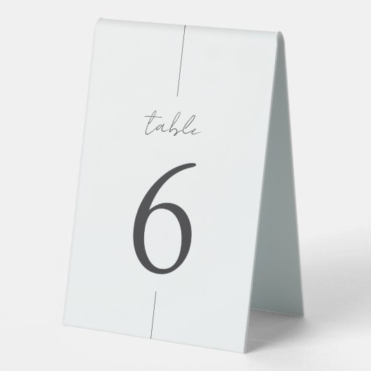 Plaque De Table Numéro de table de script minimal moderne (Verso)